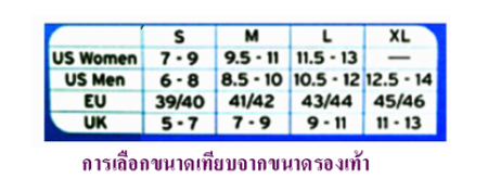 ถุงเท้าเซนซิฟุทไดเอเบติค ขนาดตตามเบอร์รองเท้า